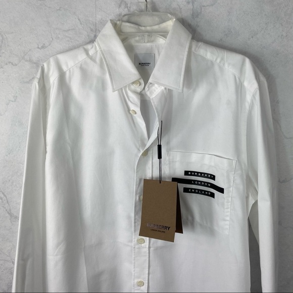 [Burberry] Classic White Logo Button Down - Picture 2 of 3